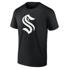 Seattle Kraken Personalized Name & Number Monochrome T-Shirt - Black T-shirts