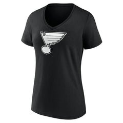 St. Louis Blues Women's Personalized Name & Number Monochrome V-Neck T-Shirt - Black T-shirts