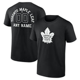 Toronto Maple Leafs Personalized Name & Number Monochrome T-Shirt - Black T-shirts