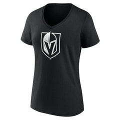 Vegas Golden Knights Women's Personalized Name & Number Monochrome V-Neck T-Shirt - Black T-shirts