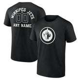 Winnipeg Jets Personalized Name & Number Monochrome T-Shirt - Black T-shirts