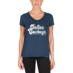 Dallas Cowboys New Era Women's Enzyme Wash Low V-Neck T-Shirt - Navy outlet