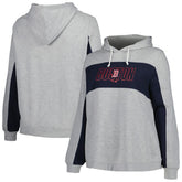Boston Red Sox Profile Women's Plus Size Pullover Jersey Hoodie Heather Gray