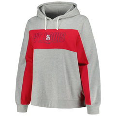 St. Louis Cardinals Profile Women's Plus Size Pullover Jersey Hoodie Heather Gray