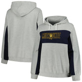 Milwaukee Brewers Profile Women's Plus Size Pullover Jersey Hoodie Heather Gray