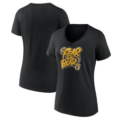 Boston Bruins Women's Native V-Neck T-Shirt - Black T-shirts