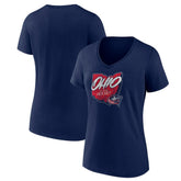 Columbus Blue Jackets Women's Native V-Neck T-Shirt - Navy T-shirts