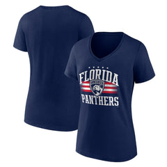 Florida Panthers Women's Americana Team V-Neck T-Shirt - Navy T-shirts