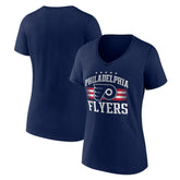 Philadelphia Flyers Women's Americana Team V-Neck T-Shirt - Navy T-shirts