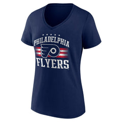 Philadelphia Flyers Women's Americana Team V-Neck T-Shirt - Navy T-shirts