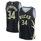 Giannis Antetokounmpo Milwaukee Bucks Fast Break Replica Player Jersey - Statement Edition - Black discount