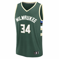 Giannis Antetokounmpo Milwaukee Bucks Youth Fast Break Replica Player Jersey - Icon Edition - Hunter Green shop