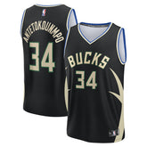 Giannis Antetokounmpo Milwaukee Bucks Youth Fast Break Replica Player Jersey - Statement Edition - Black for sale