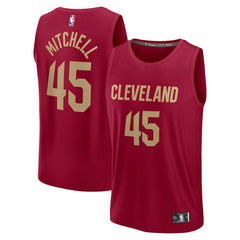 Donovan Mitchell Cleveland Cavaliers Youth Fast Break Replica Player Jersey sale - Icon Editi- Wine discount
