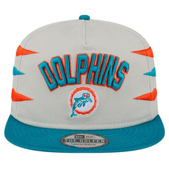 Miami Dolphins New Era Athletic Golfer Snapback Hat - Stone/Aqua online
