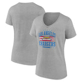 Los Angeles Chargers Women's Americana Team V-Neck T-Shirt - Gray discount