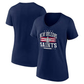 New Orleans Saints Women's Americana Team V-Neck T-Shirt - Navy outlet