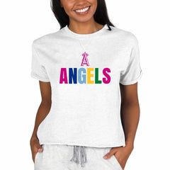 Los Angeles Angels Concepts Sport Women's Mainstream Terry Sweatshirt Oatmeal