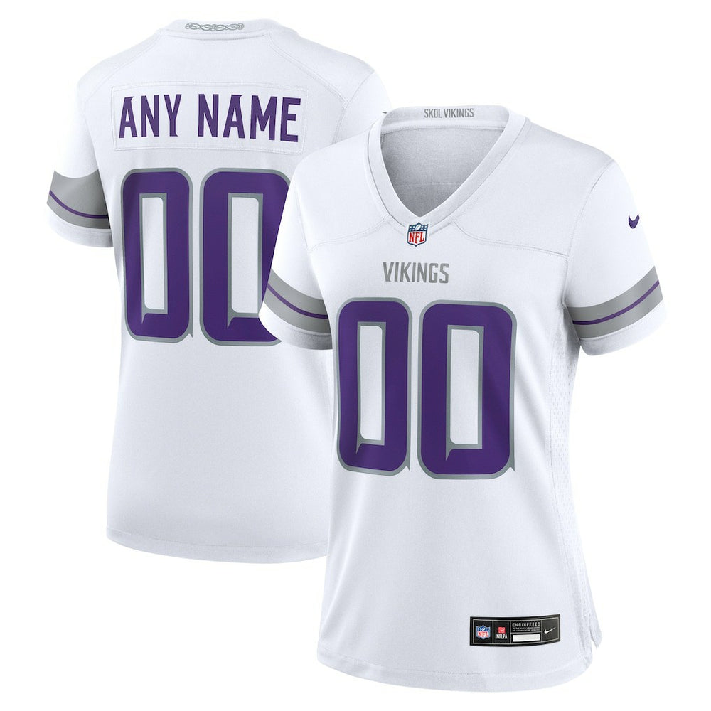 Minnesota Vikings Women's Alternate Custom Game Jersey - White sale