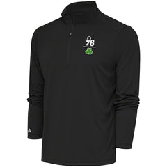 Philadelphia 76ers Antigua Shamrock Tribute Quarter-Zip Pullover Top - Charcoal outlet