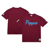 Peter Forsberg Colorado Avalanche Mitchell & Ness Premium Nickname Vintage Logo T-Shirt - Burgundy T-shirts