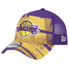 Los Angeles Lakers Tip Off A-Frame Trucker 9FORTY Adjustable Hat - Purple/Gold on sale