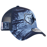Memphis Grizzlies Tip Off A-Frame Trucker 9FORTY Adjustable Hat - Navy/Light Blue sale