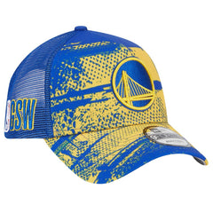 Golden State Warriors Tip Off A-Frame Trucker 9FORTY Adjustable Hat sale - Royal/Gold cheap
