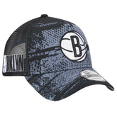 Brooklyn Nets Tip Off A-Frame Trucker 9FORTY Adjustable Hat - Black/Charcoal online
