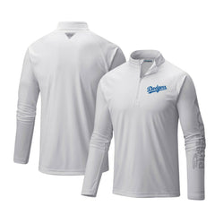 Los Angeles Dodgers Terminal Tackle Omni-Shade Raglan Quarter-Zip Pullover Top White