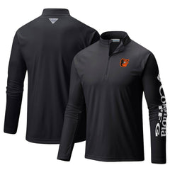Baltimore Orioles Terminal Tackle Omni-Shade Raglan Quarter-Zip Pullover Top Black