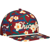 Chicago Bulls Vacation Floral Golfer Snapback Hat - Crimson on sale