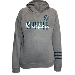 Seattle Kraken Fanatics Women's Plus Size Lightweight Fleece Raglan Pullover Hoodie - Heather Gray Hoodies
