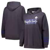 Toronto Maple Leafs Fanatics Women's Plus Size Lightweight Fleece Raglan Pullover Hoodie - Charcoal Hoodies