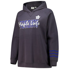 Toronto Maple Leafs Fanatics Women's Plus Size Lightweight Fleece Raglan Pullover Hoodie - Charcoal Hoodies
