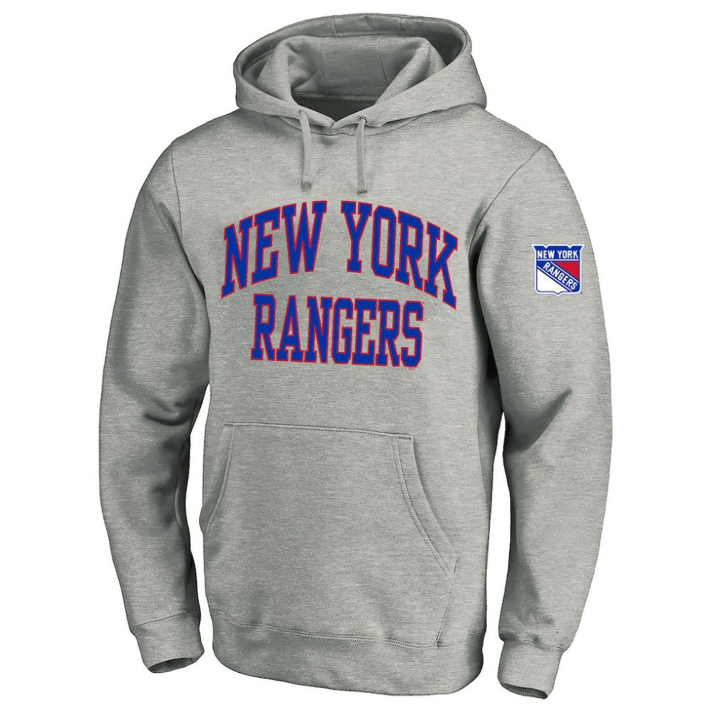 New York Rangers Fanatics Big & Tall Fleece Pullover Hoodie - Heather Gray Hoodies