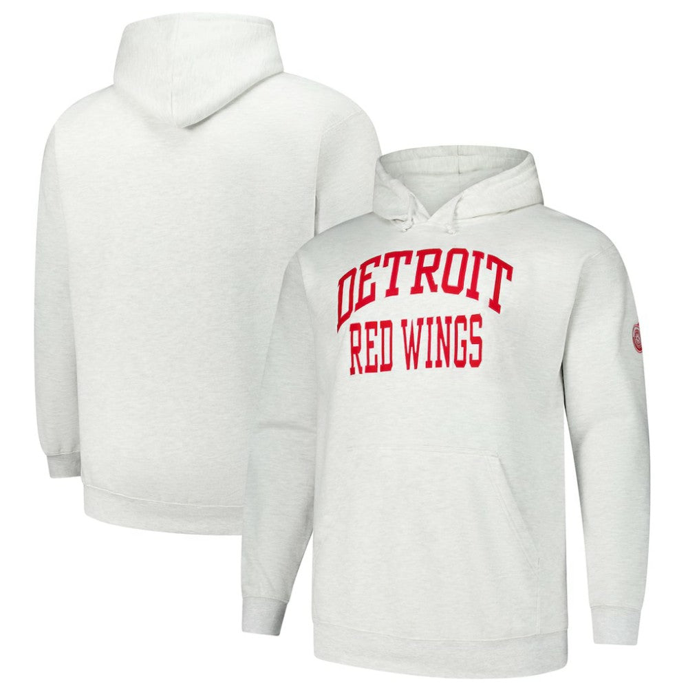 Detroit Red Wings Fanatics Big & Tall Fleece Pullover Hoodie - Heather Gray Hoodies