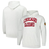 Chicago Blackhawks Fanatics Big & Tall Fleece Pullover Hoodie - Heather Gray Hoodies