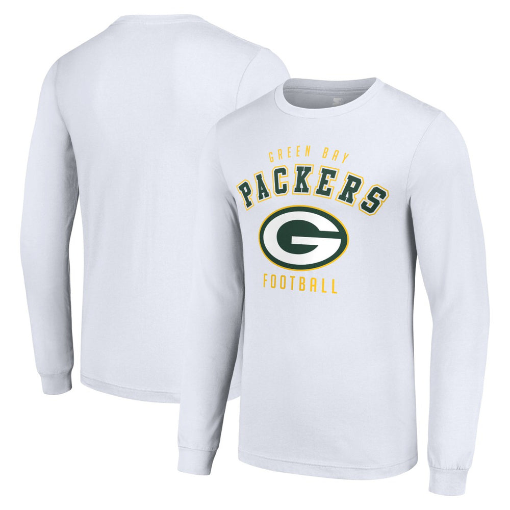 Green Bay Packers Starter Long Sleeve T-Shirt - White for sale