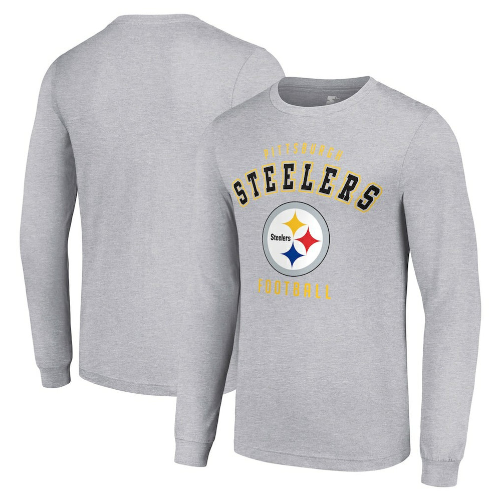 Pittsburgh Steelers Starter Long Sleeve T-Shirt - Heather Gray discount