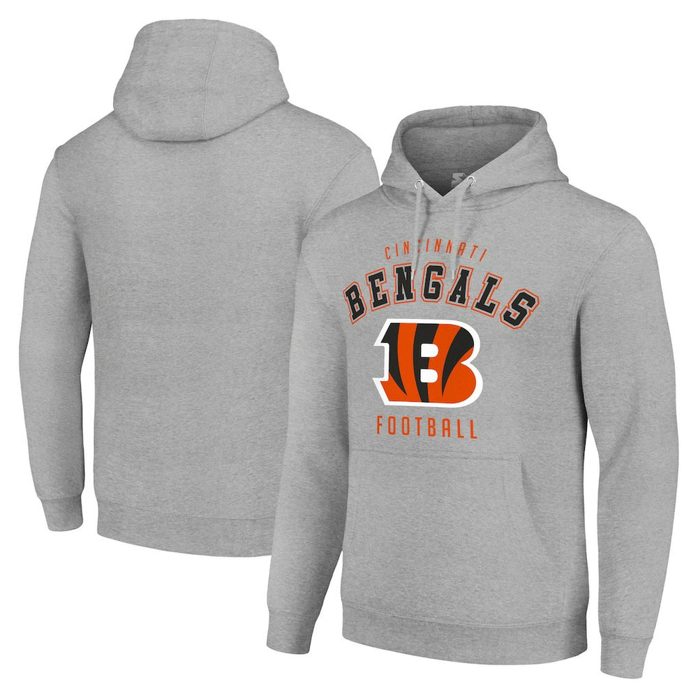Cincinnati Bengals Starter Unisex Logo Pullover Hoodie - Heather Gray discount