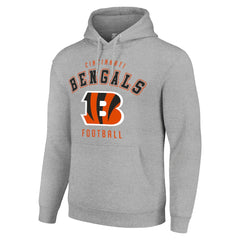 Cincinnati Bengals Starter Unisex Logo Pullover Hoodie - Heather Gray discount