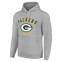 Green Bay Packers Starter Unisex Logo Pullover Hoodie - Heather Gray sale