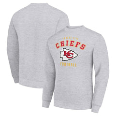 Kansas City Chiefs Starter Team Logo Pullover Sweatshirt - Heather Gray for sale
