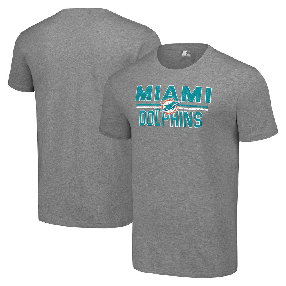 Miami Dolphins Starter Team Mesh Print Graphic T-Shirt - Heather Gray outlet