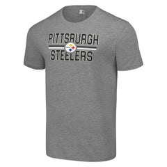 Pittsburgh Steelers Starter Team Mesh Print Graphic T-Shirt - Heather Gray cheap