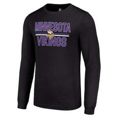 Minnesota Vikings Starter Team Mesh Print Graphic Long Sleeve T-Shirt - Black on sale