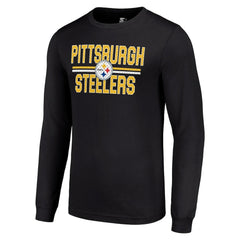 Pittsburgh Steelers Starter Team Mesh Print Graphic Long Sleeve T-Shirt - Black sale