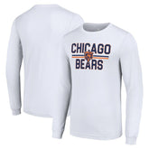 Chicago Bears Starter Team Mesh Print Graphic Long Sleeve T-Shirt - White on sale