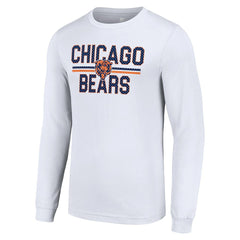 Chicago Bears Starter Team Mesh Print Graphic Long Sleeve T-Shirt - White on sale